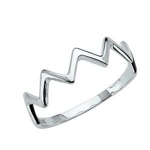 14k real white gold Thunder ring size 7 NEW